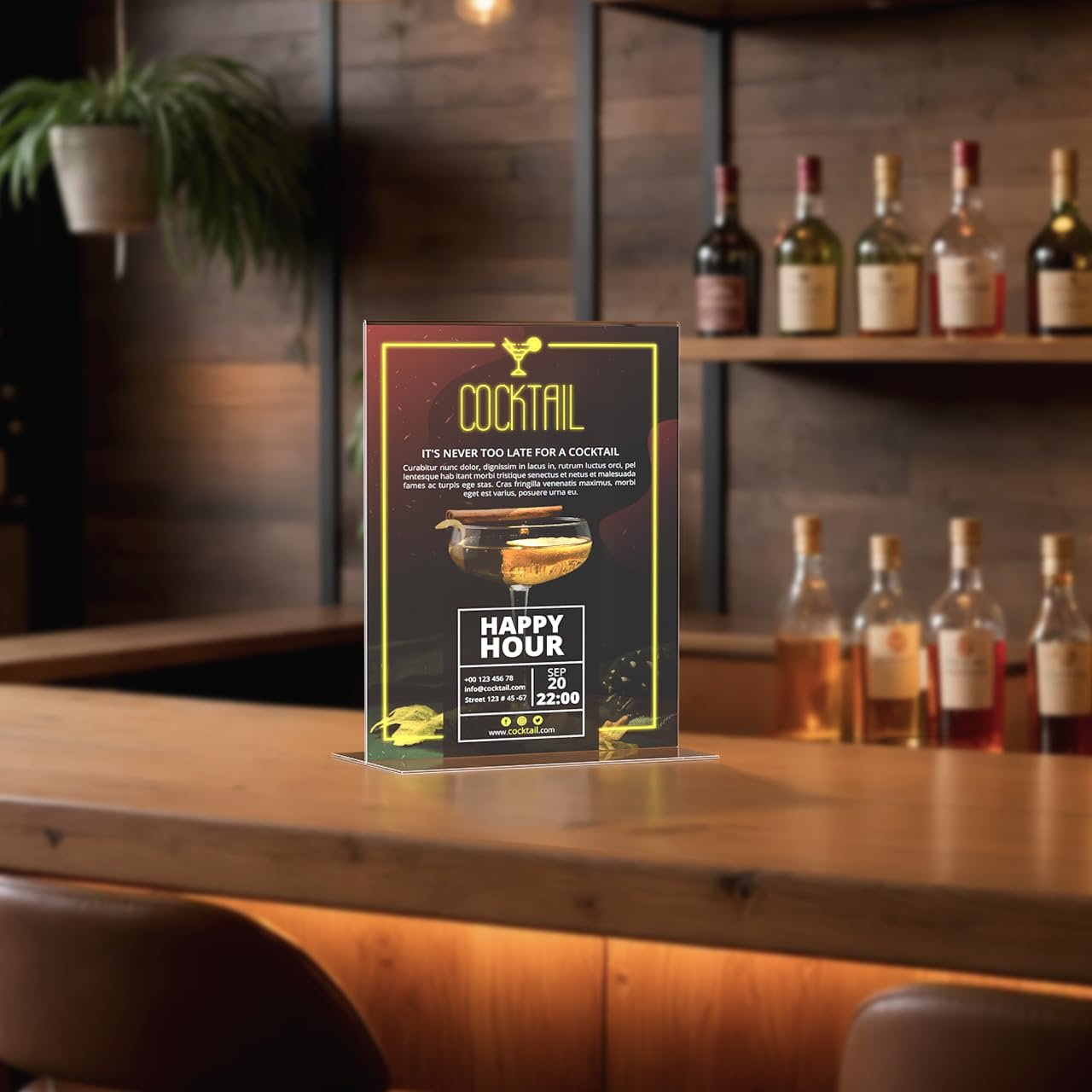 Marketing Holders 50 Pack Large Acrylic Holder for 11 x 14 Inch Posters Countertop Display for Graphic Images in Offices Reception Areas and Restaurants Clear T Shaped Bottom Load Frame