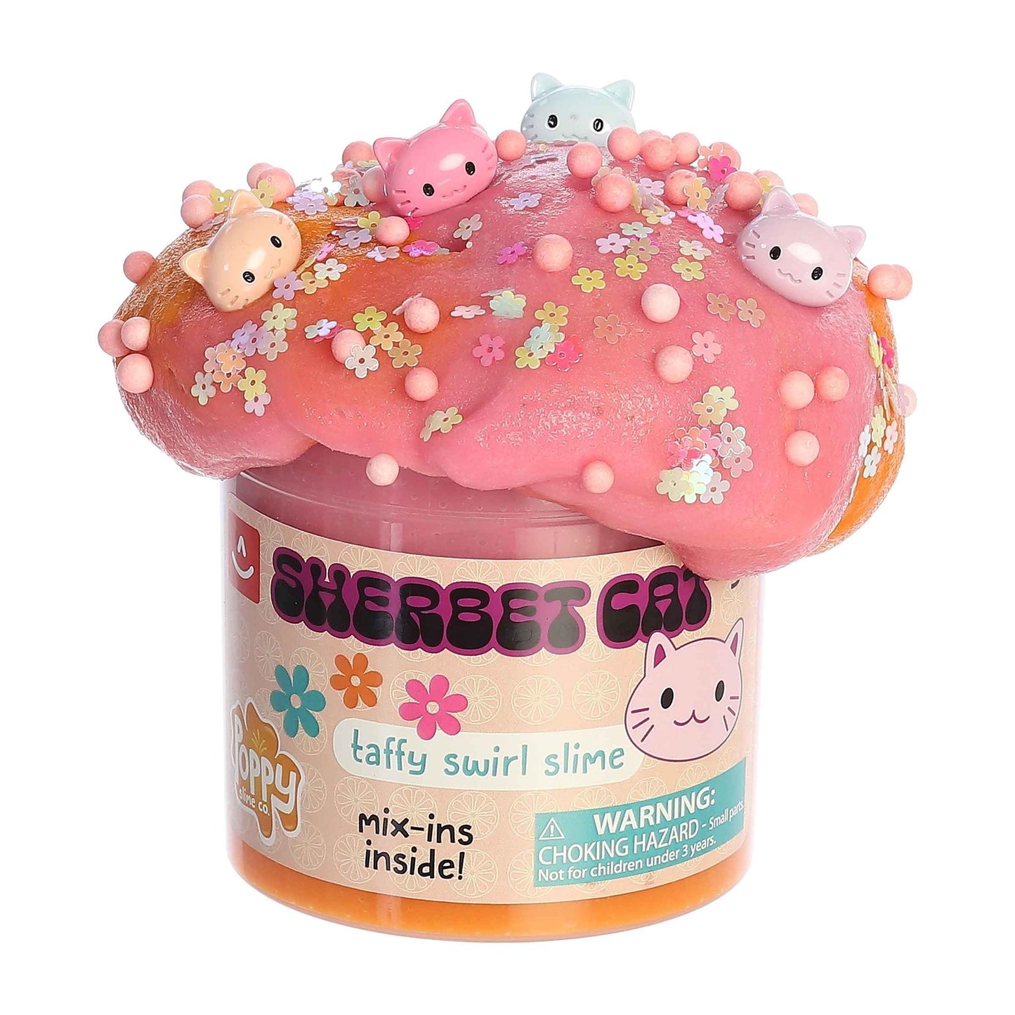 Aurora® Toys Gooey Poppy Slime Co.™ Sherbet Cat Slime Toy - Sensory Play for Fun Playdates - for Kids 5+ Years, Adults, and Parents - Pink 11.3 oz
