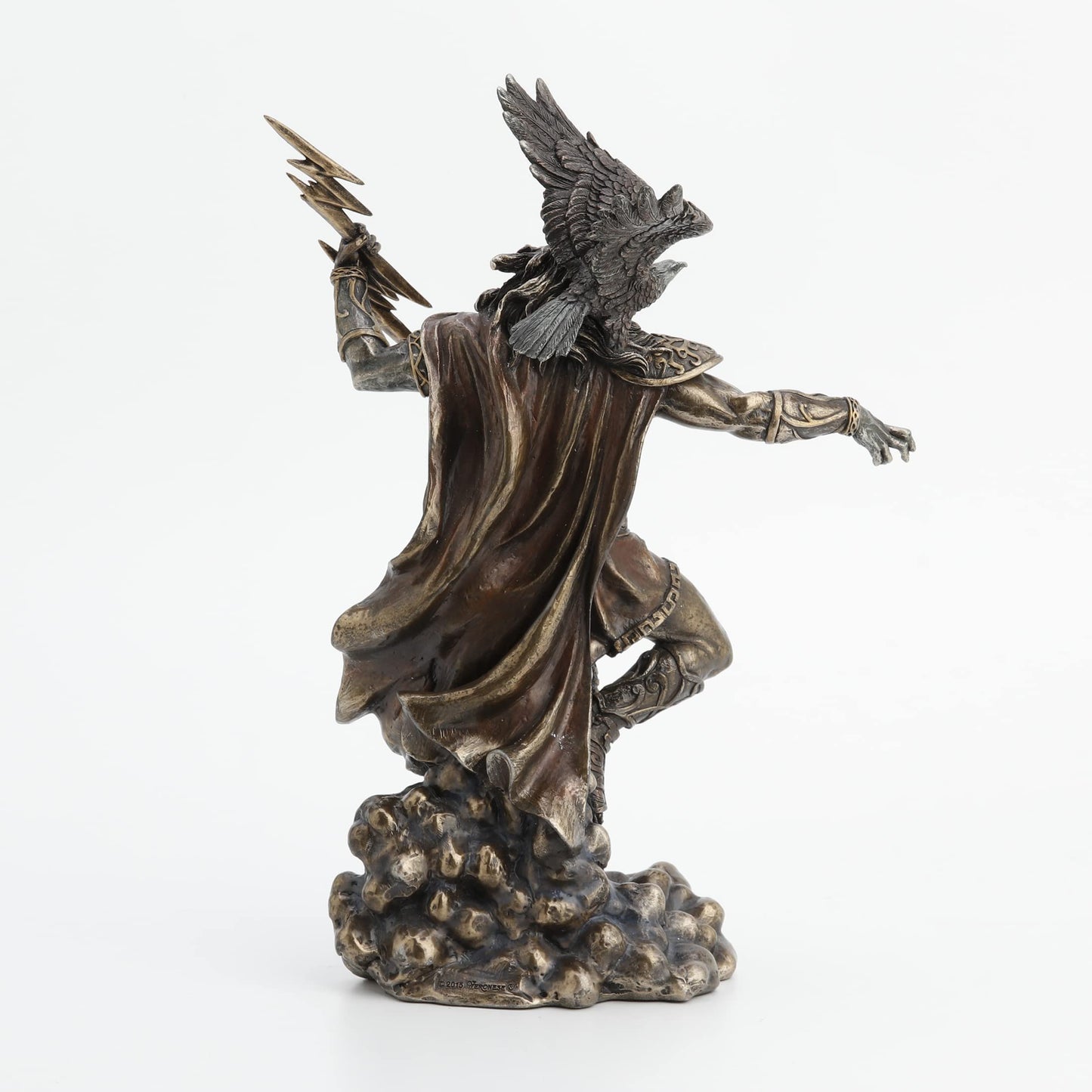 Veronese Design 11 3/4" Zeus Greek God Holding Thunderbolt with Eagle Cold Cast Resin Statue Antique Bronze Finish Sculpture