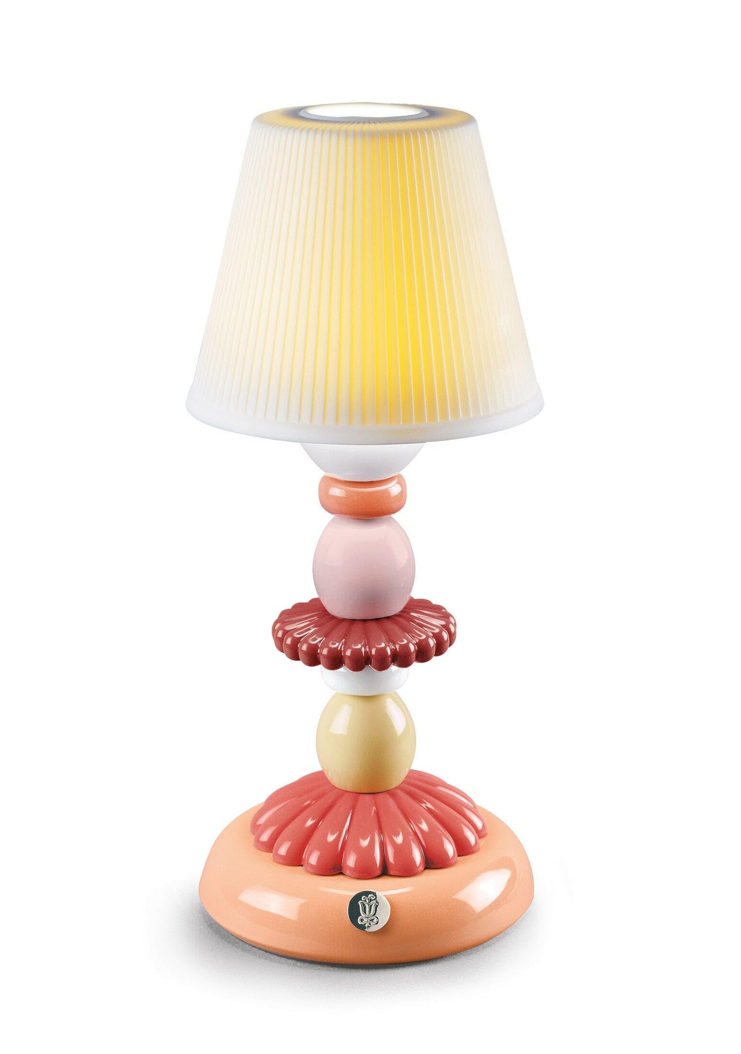 LLADRÓ Lotus Firefly Table Lamp. Coral