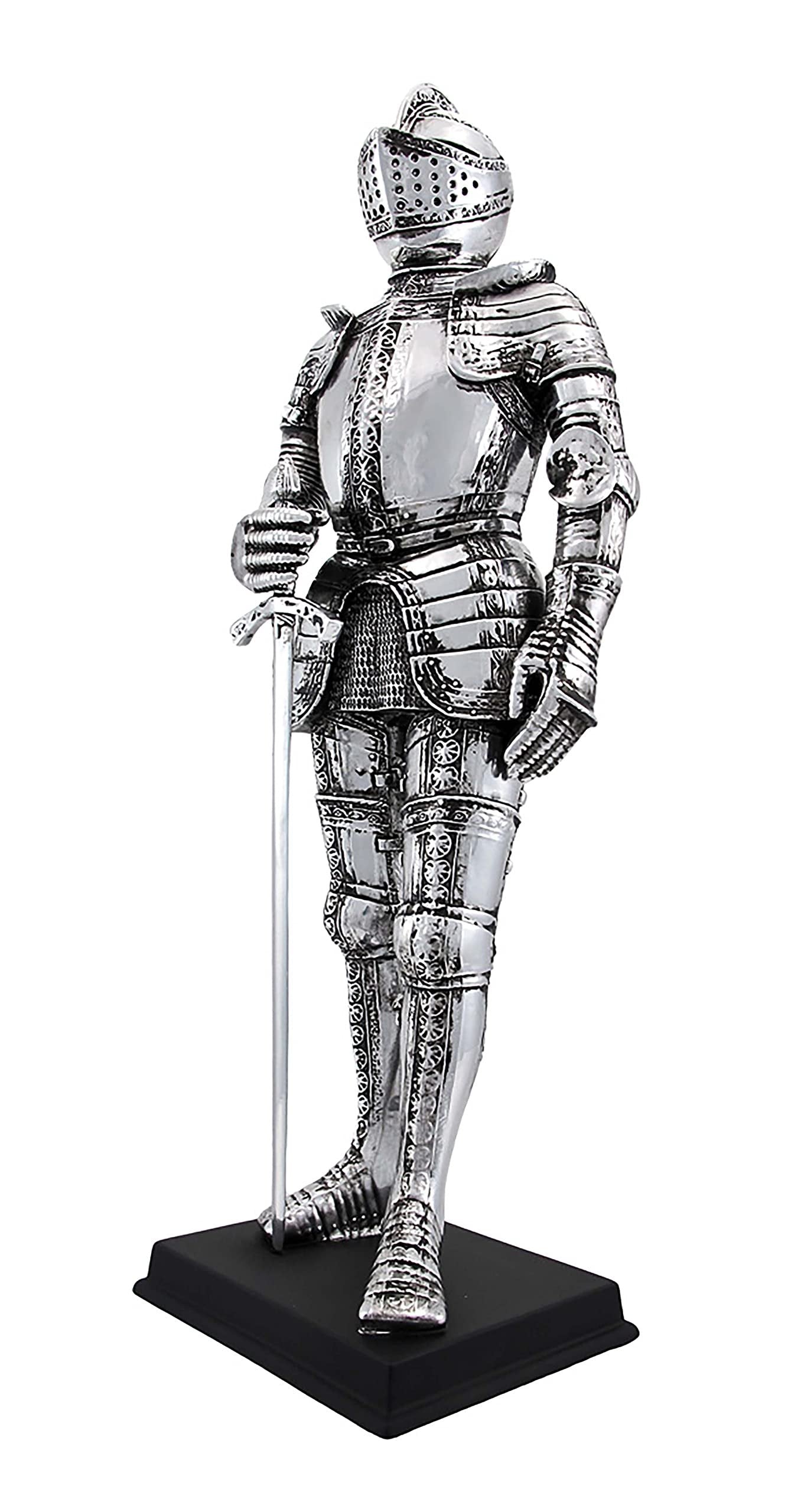 Veronese Design Silver Finish Medieval Knight in Armor Statue Figure Armour