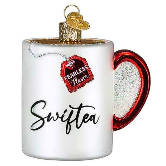 Old World Christmas Swiftea Mug Glass Blown Ornament for Christmas Tree, Handcrafted Holiday Decoration, Tea Collection