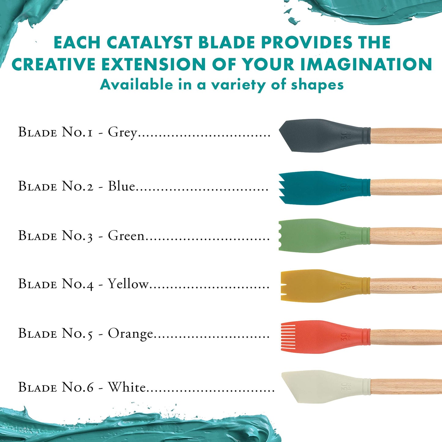 Princeton Catalyst Tools, Art Supplies for Texturizing and Moving Paint, Blade- 30mm, White