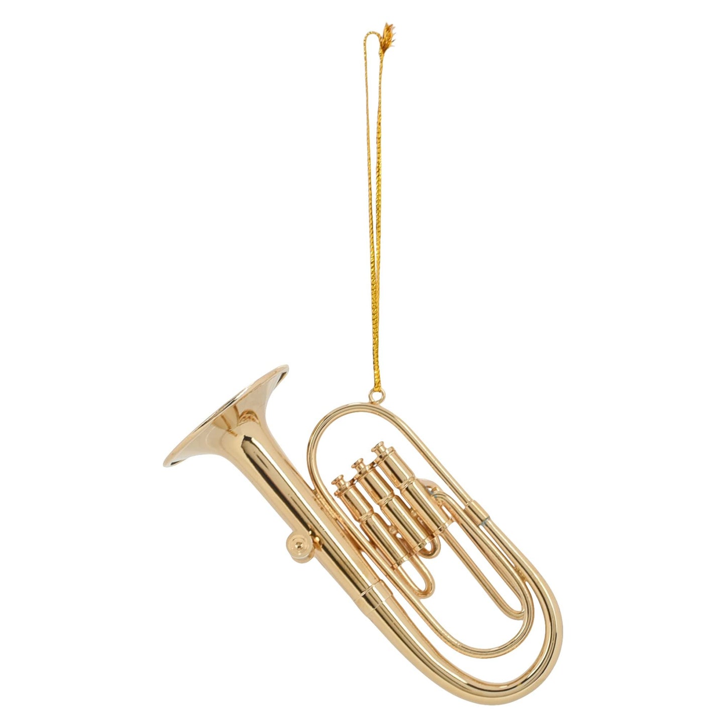 Broadway Gifts Co Gold Tone Tuba Instrument 4 inch Brass Hanging Ornament