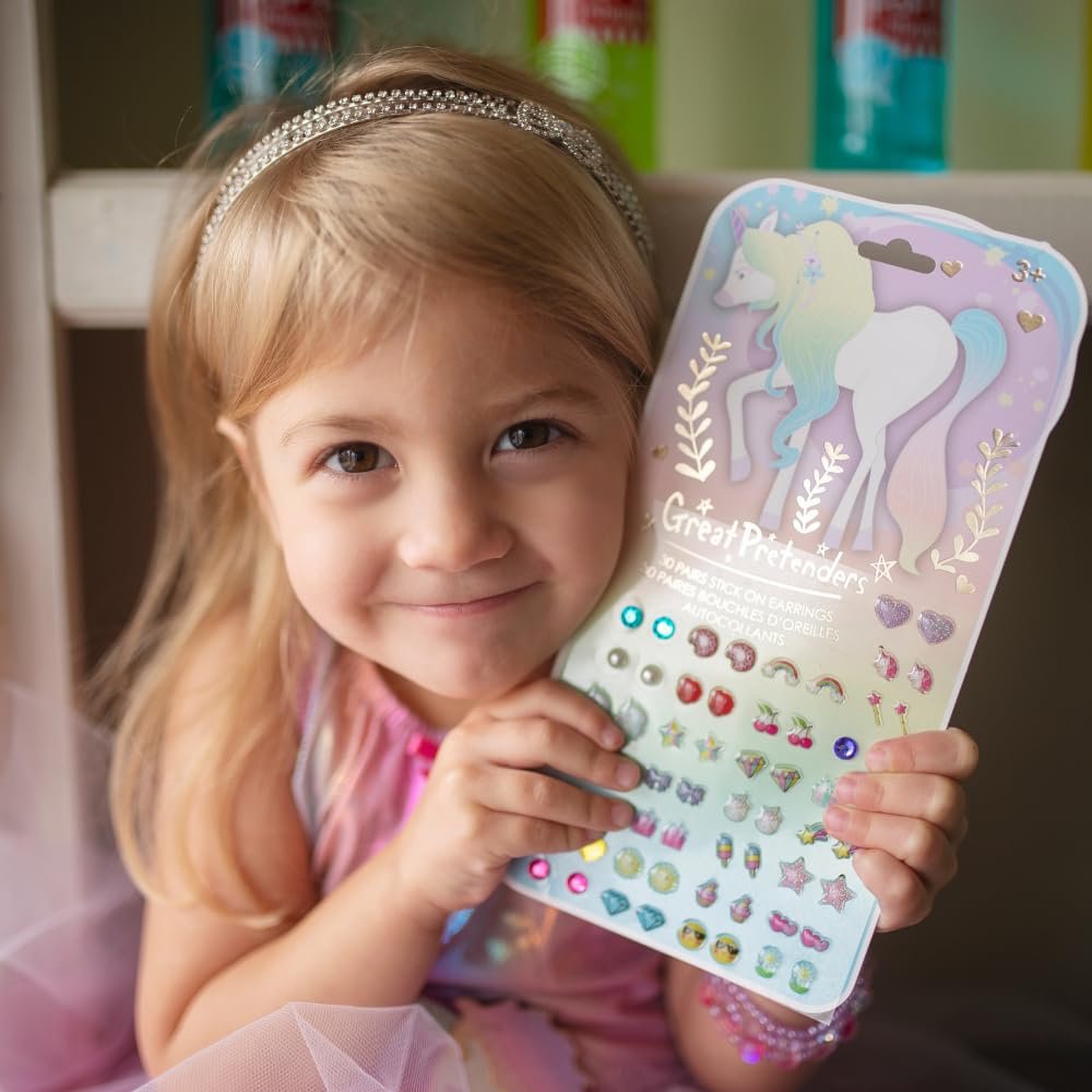 Great Pretenders 87509 Whimsical Unicorn Sticker Earrings (30 Pairs), Multicoloured, único