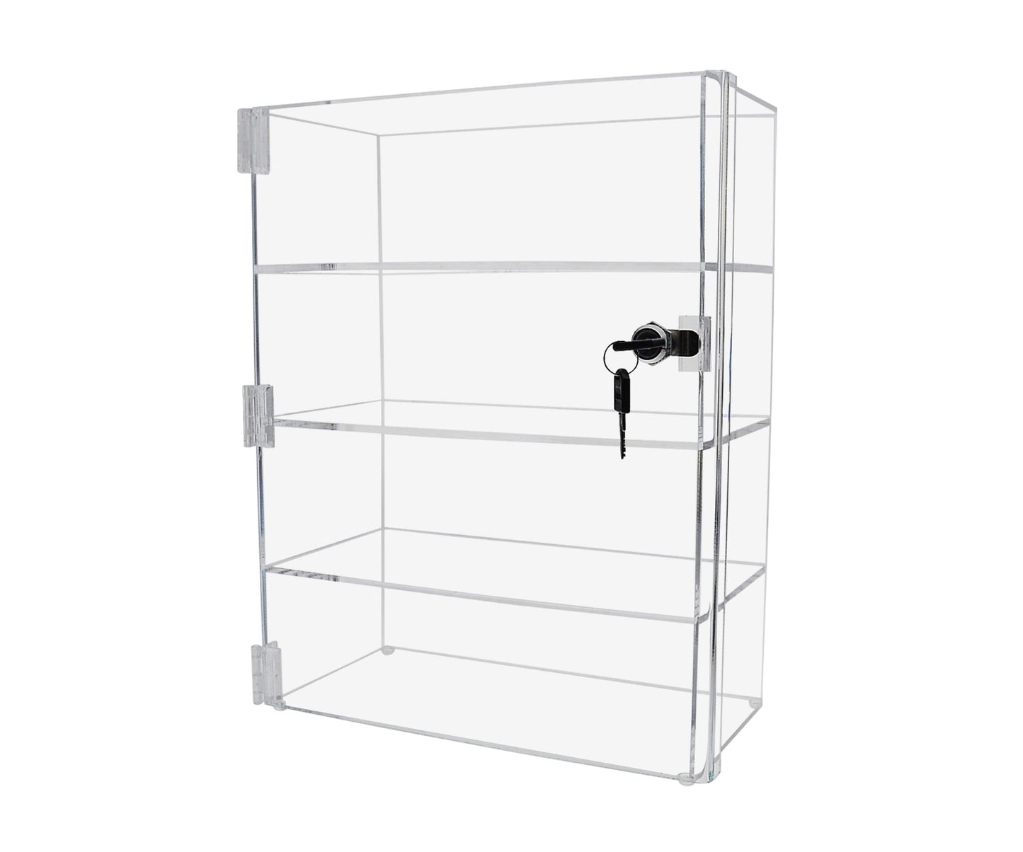 Marketing Holders Security Locking Case Bakery Pastry Cabinet Display with Lock and 2 Keys Acrylic Jewelry Show Case Stand 4 Shelf Cabinet