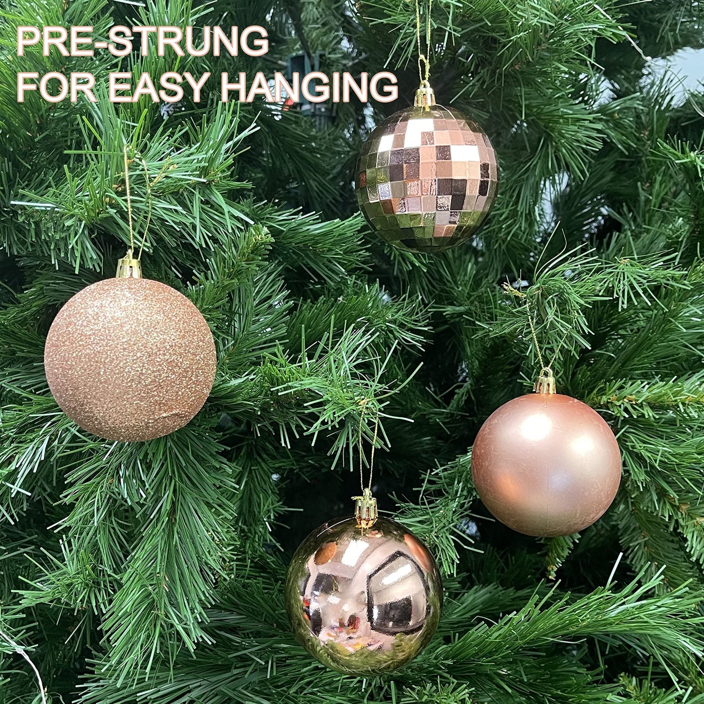 allgala 20 PK 3 Inch (8CM) Large Christmas Ornament Balls for Xmas Tree-4 Style-