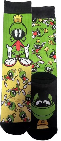 Spoontiques Marvin the Martian Novelty Crew Socks, One Size, Apparel Clothing Accessories