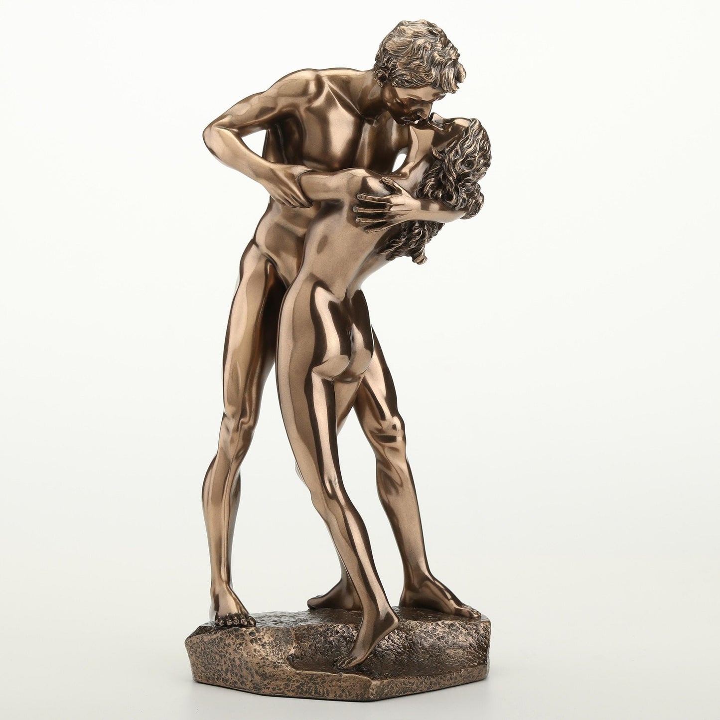 UNICORN STUDIO 11 3/8 Inch The Kiss Standing Lovers Cold Cast Resin Bronze Finish Sculpture