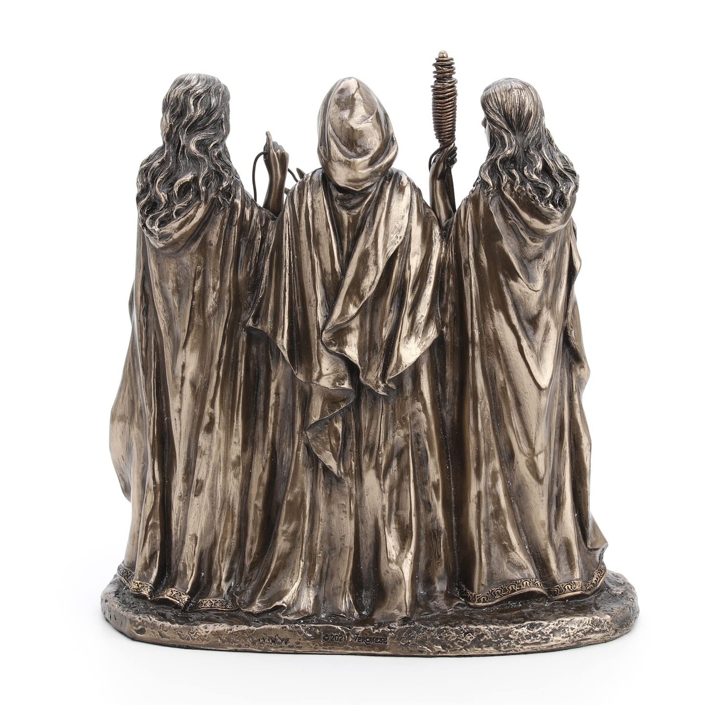 The Three Fates of Destiny Cold Cast Resin Antique Bronze Finish Greek Statue