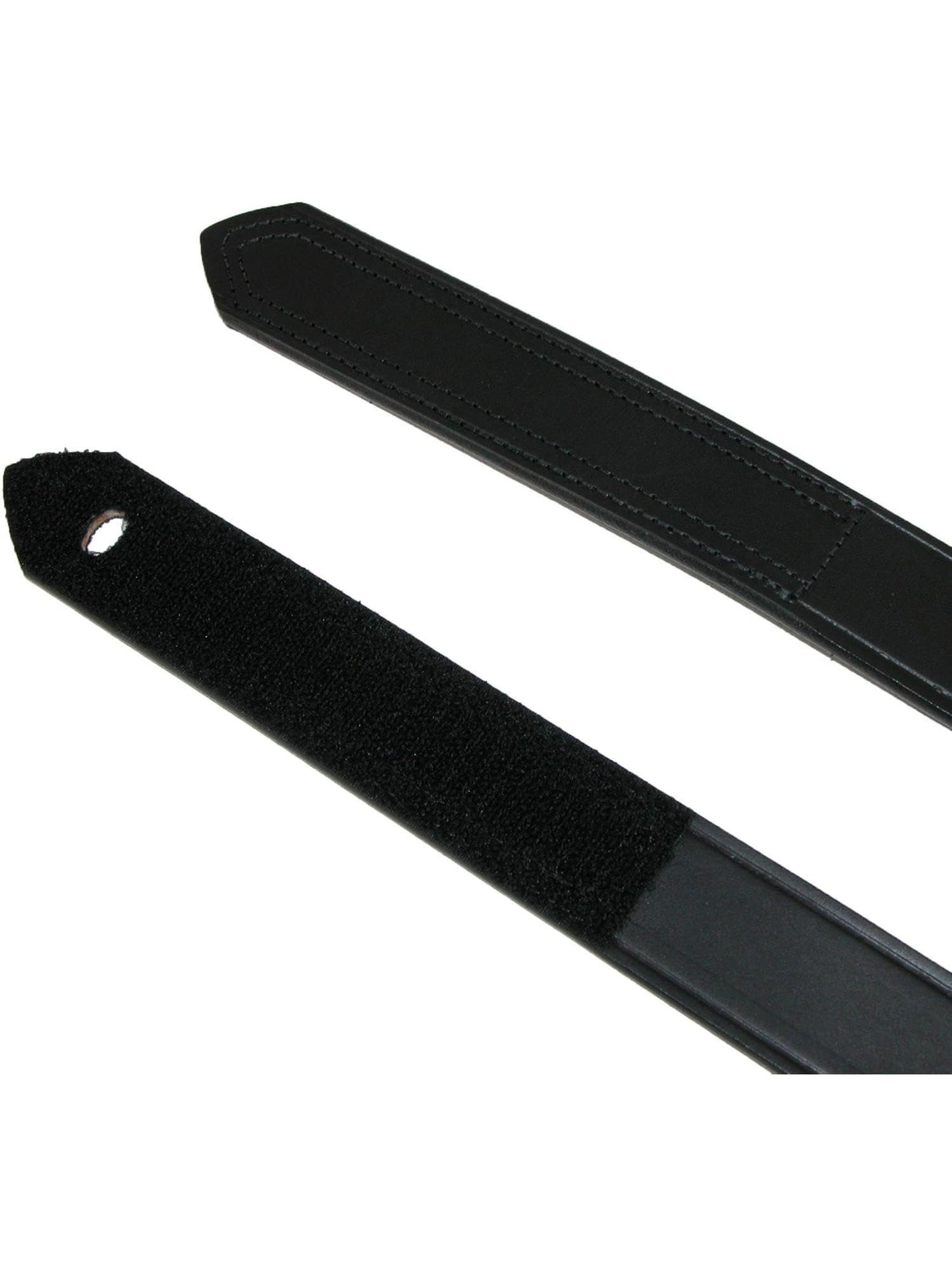 Boston Leather Mens Leather 1 3/8 inch hook and loop fasteners, No Scratch Work Belt | Black 42