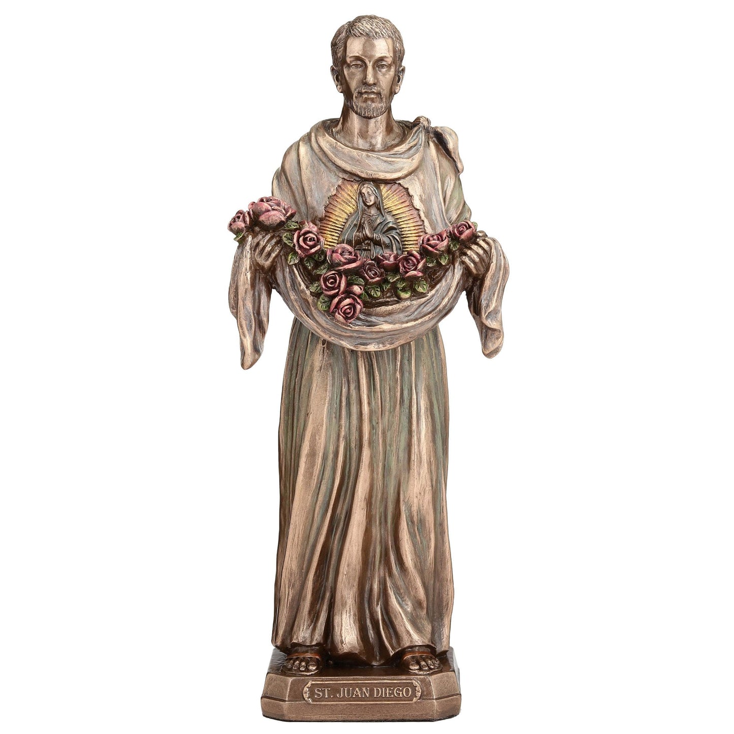 Veronese Design 8 1/8 Inch Saint Juan Diego Cuauhtlatoatzin Cold Cast Resin Bronze Finish Sculpture