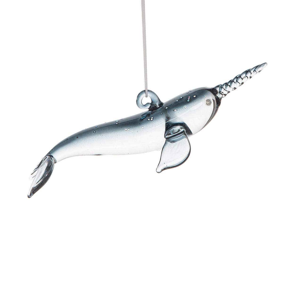 C&F Home Narwhal Blown Glass Ornament 5 Inch New