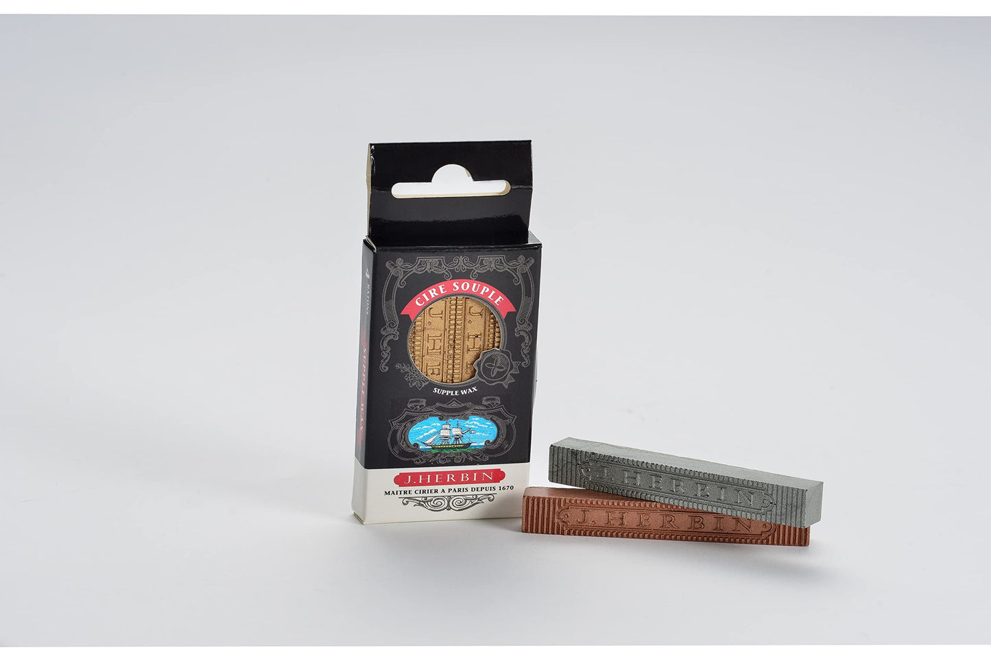 Herbin Supple Sealing Wax Pack of 4 Sticks, Will Not Crack or Chip When Set. Available in 10 Colors.