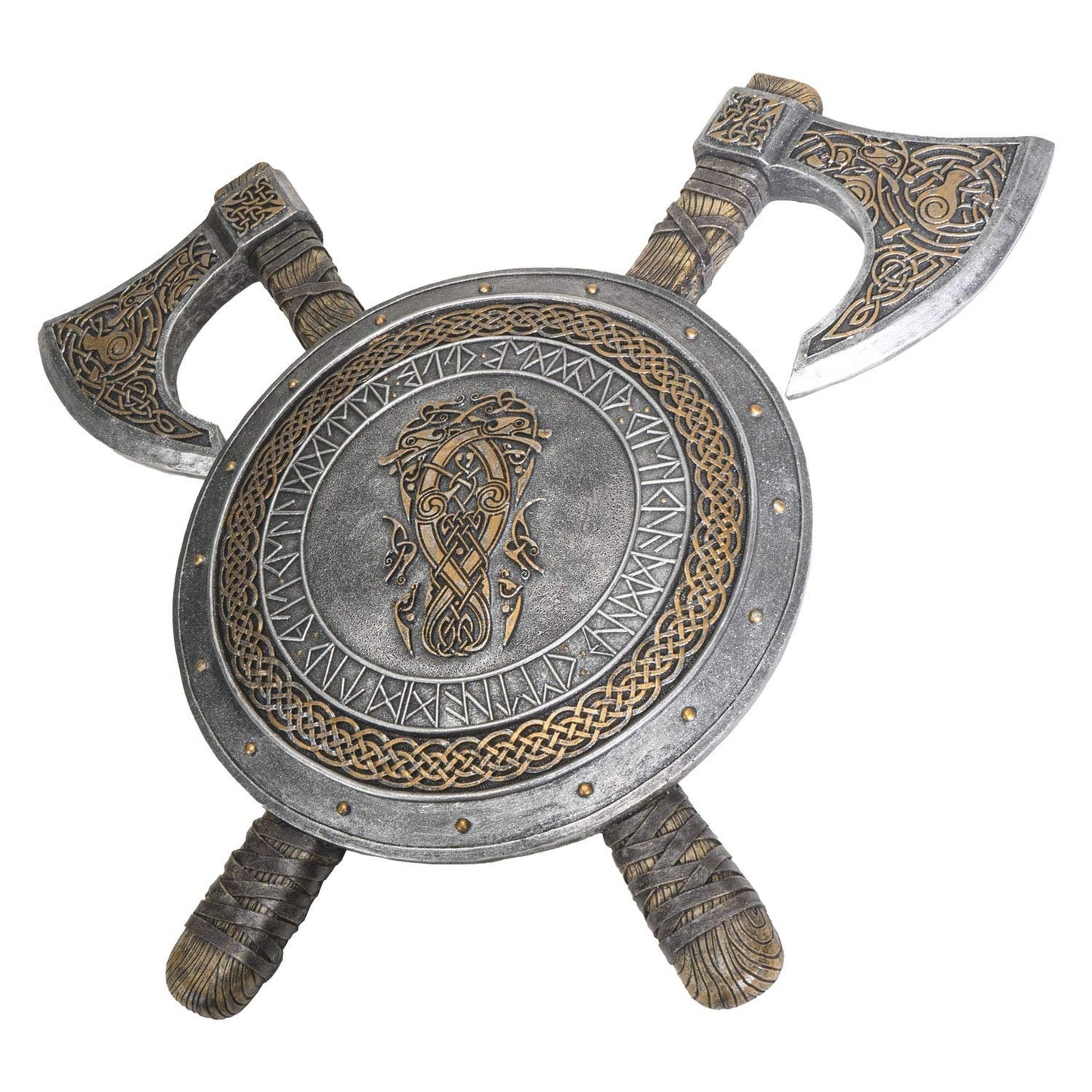 Pacific Giftware Nordic Mythology Viking Knotwork Berserker Axe and Shield Wall Plaque 21 Inches wide Valhalla Vengeance Gothic Wall Decor