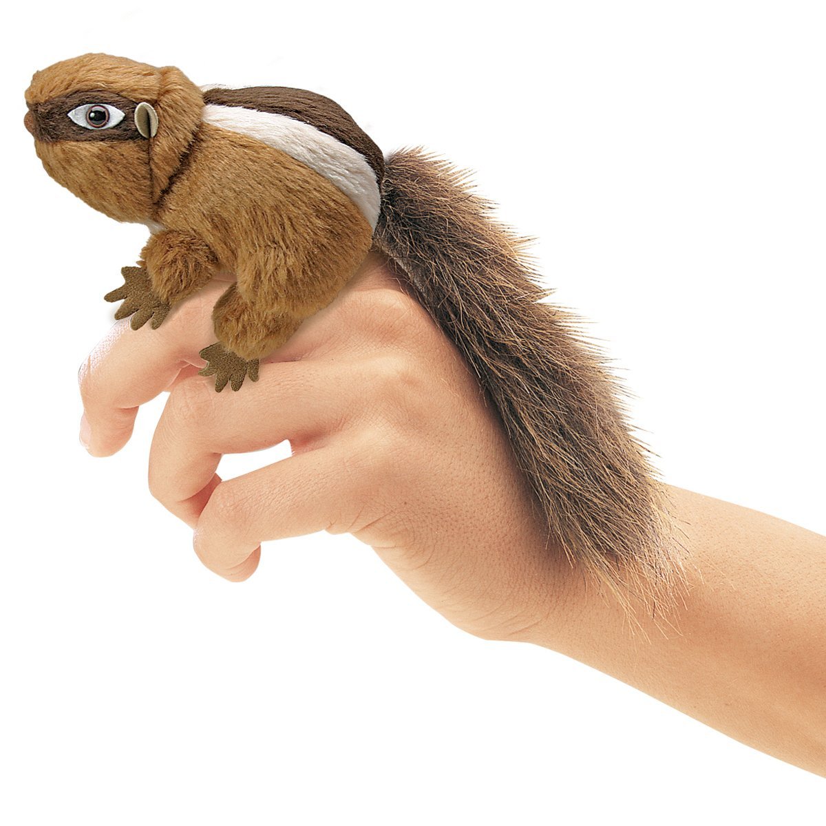 Folkmanis Mini Chipmunk Finger Puppet Tan, White, Brown, 1 EA