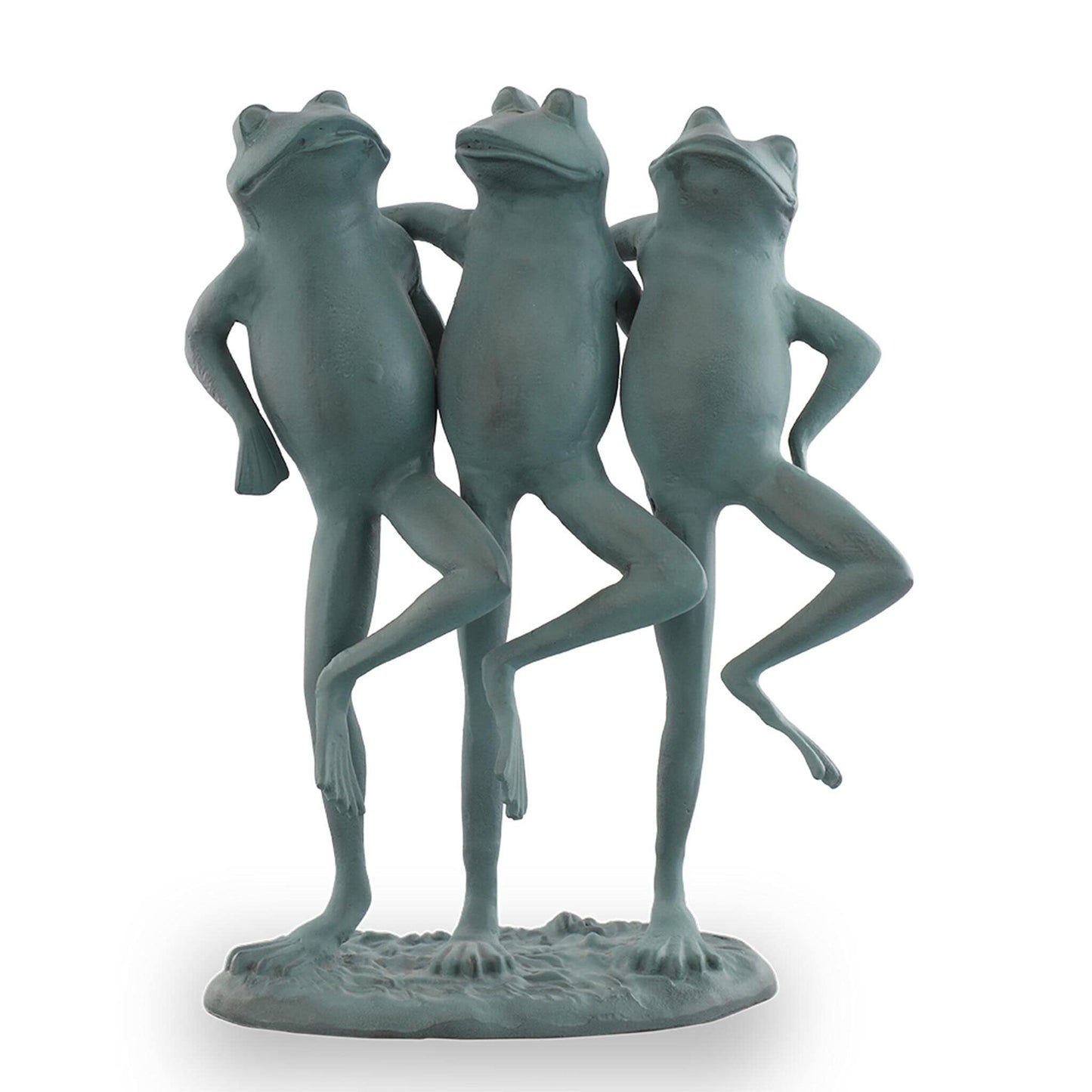 SPI Home Dancing Frog Trio Cast Aluminum Garden Sculpture 18.5 Inches High Outdoor Décor