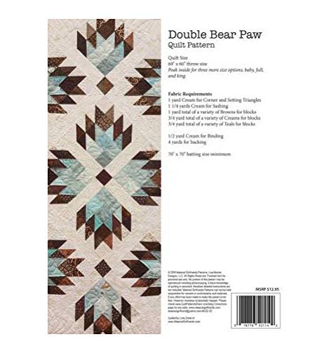 Material Girlfriends Quilt Pattern - Double Bear Paw (Includes Instructions for Four Project Sizes)