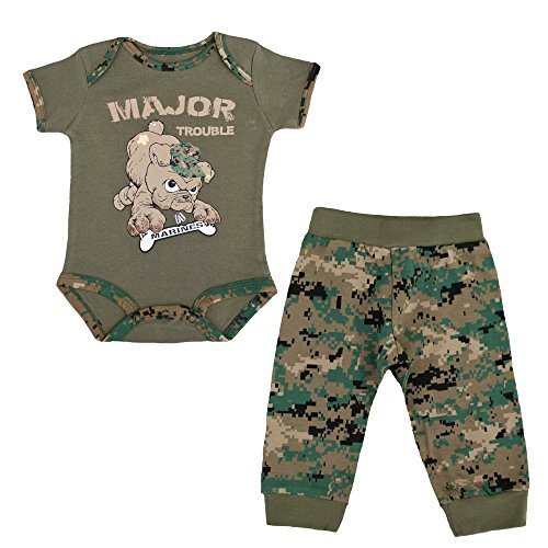 Marine 2 Pc Major Trouble Woodland Bodysuit and Pant Set