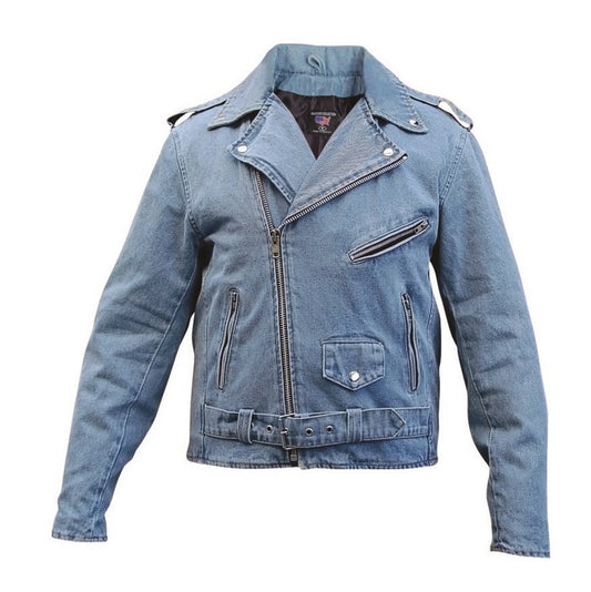 Allstate Leather Men's AL2953 Basic Motorcycle Jacket 14 oz.