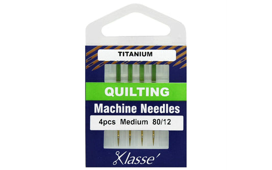Klasse Titanium Quilting Needles, Size 80/12, 1 Pack, 4pcs, AA5106.T