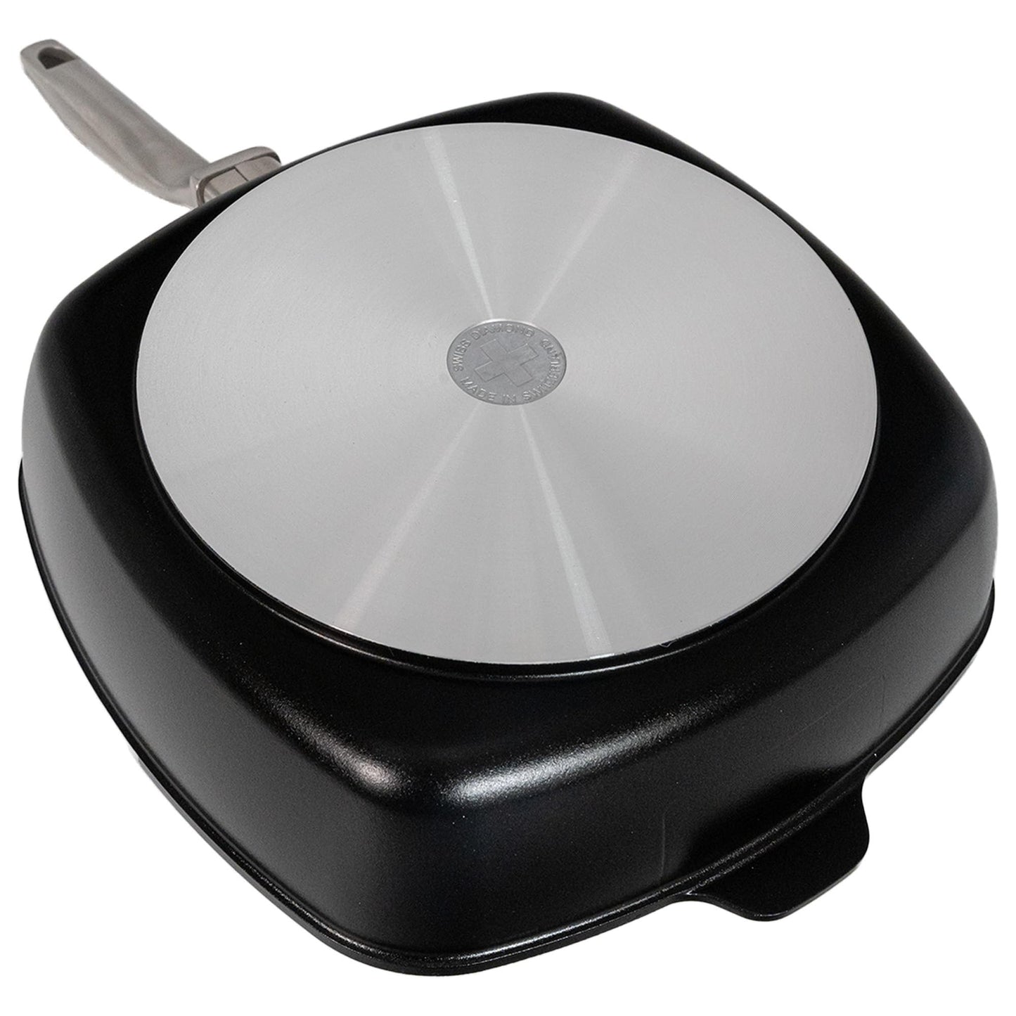 Swiss Diamond Nonstick Hybrid Ceramic and Diamond-Infused Square Saute Pan With Glass Lid, Dou Ceramic, Dishwasher & Oven Safe Up To 500 °F, 11 x 11-Inches