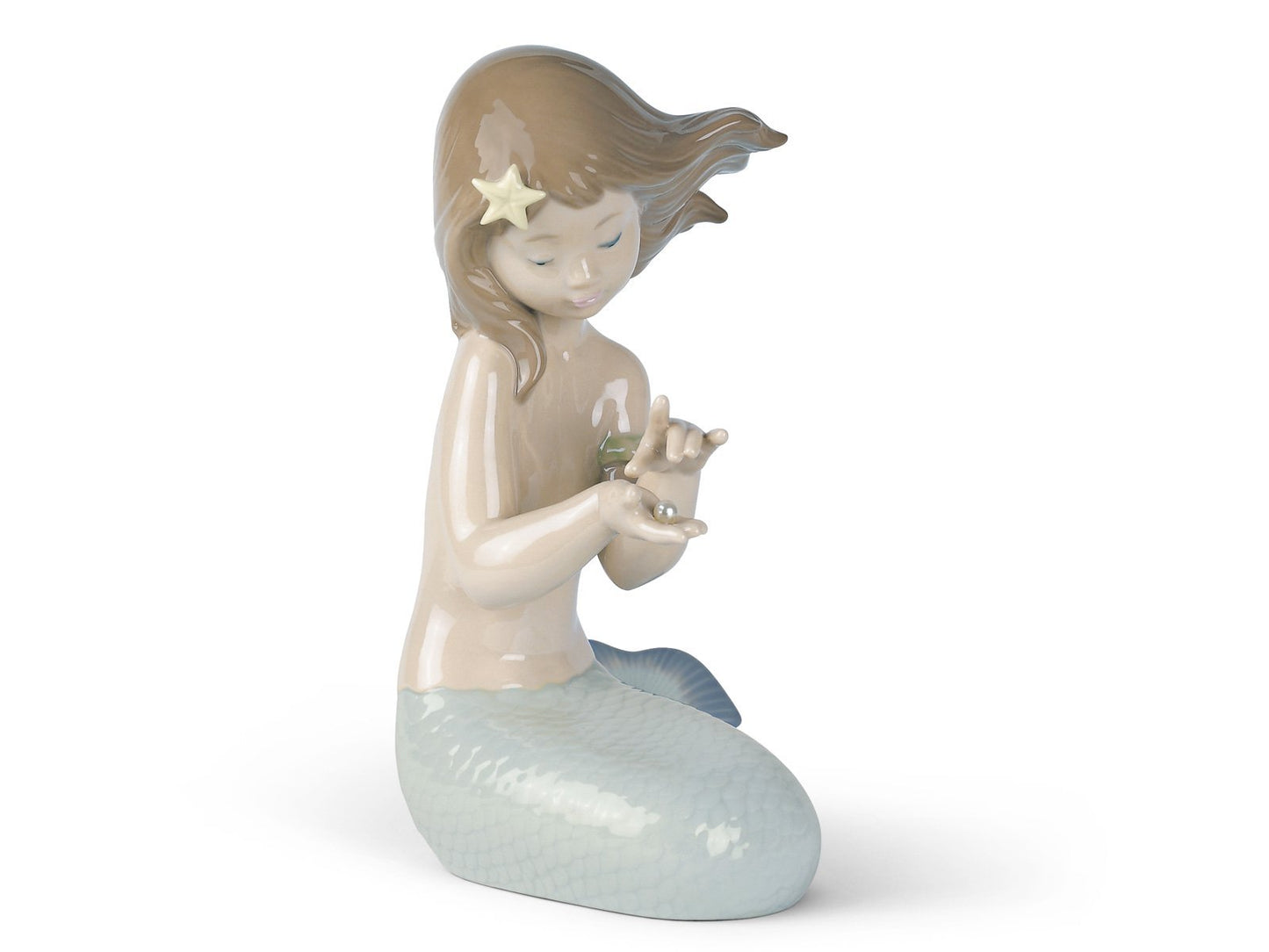 Nao by Lladro Collectible Porcelain Figurine: JEWEL OF THE SEA - 8 1/2" tall - Little Girl Mermaid