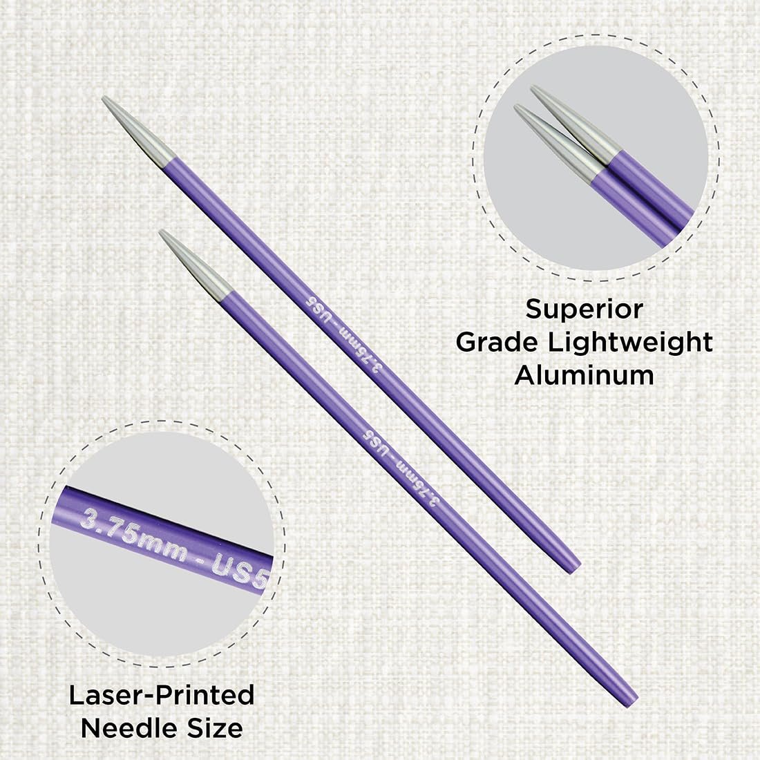KnitPro Zing Interchangeable Circular Needles 4" (10cm)