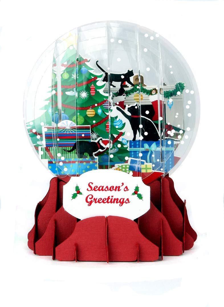 Christmas Kittens Pop up Snow Globe