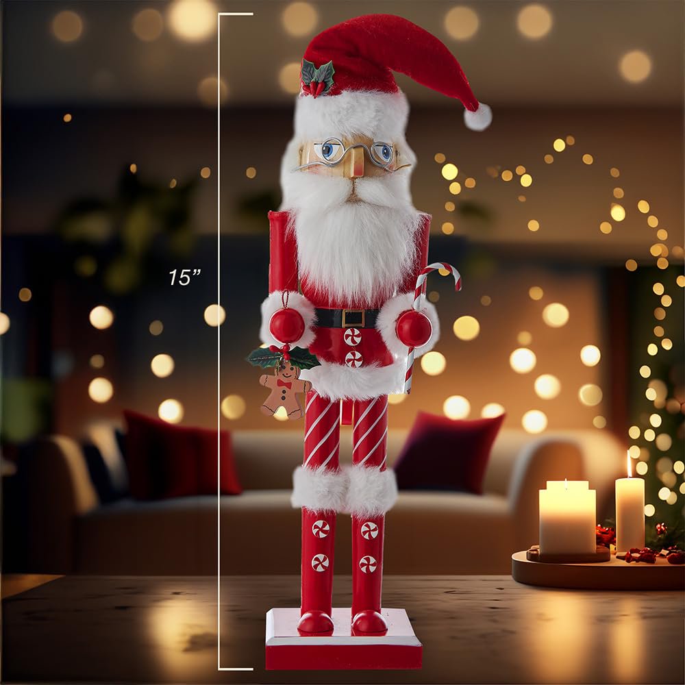 Kurt Adler 15-inch Wooden Santa Claus Nutcracker