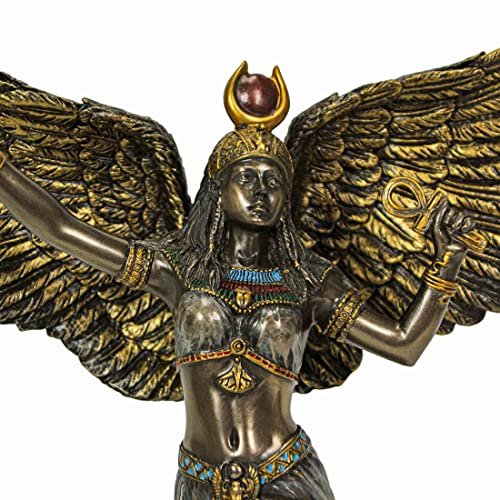 Veronese Design 11 3/8" Egyptian Goddess Isis Resin Sculpture Cast Bronze Finish