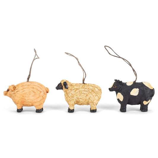 Mini Farm Animal Ornaments Set/6 (1.5")