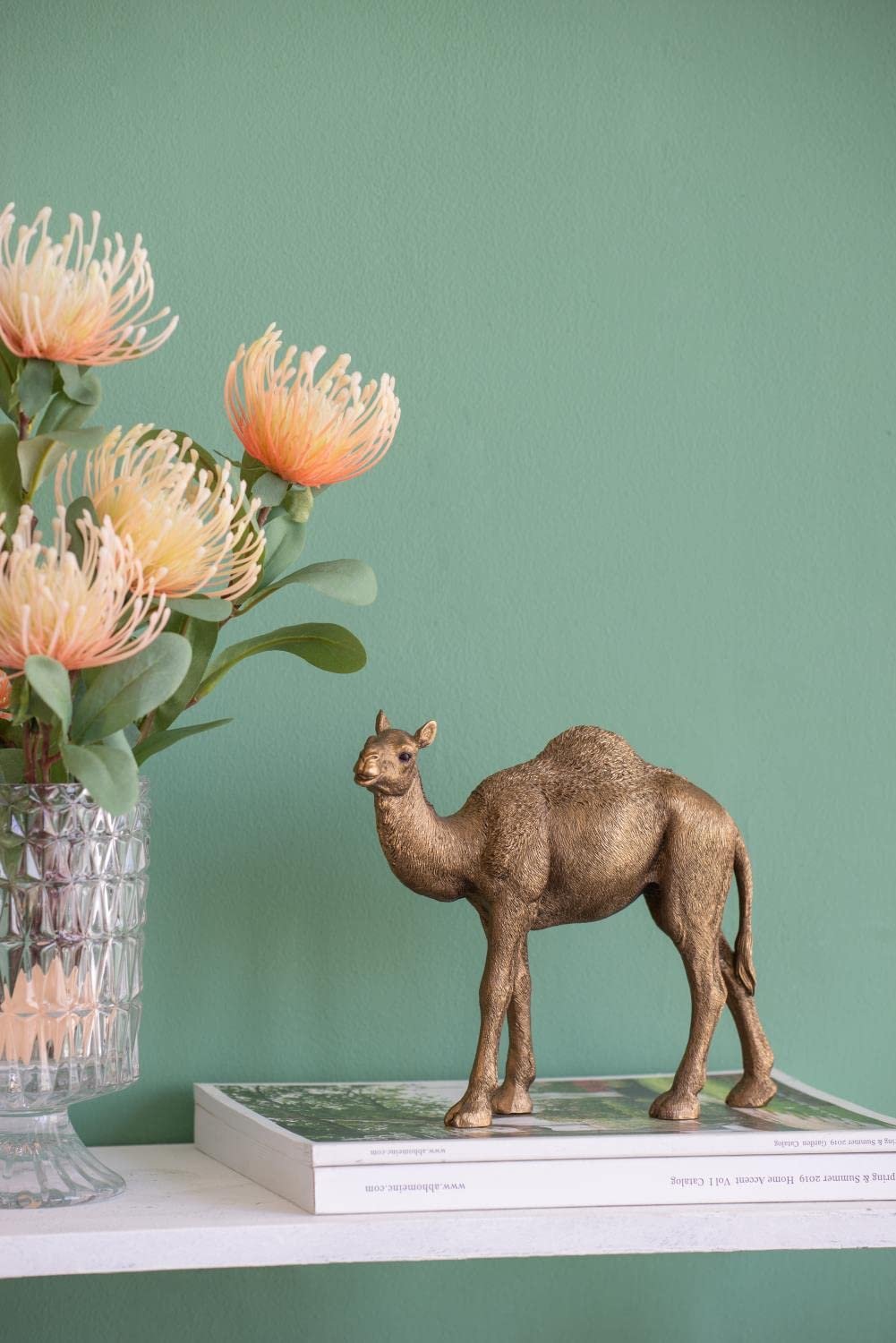 A&B Home Camel Statue Accent, Coppery Finish