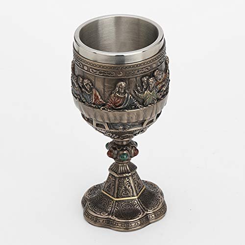 Veronese Design 6 3/4 Inch Last Supper Jesus Chalice Cold Cast Resin Antique Bronze Finish Statue Home Decor