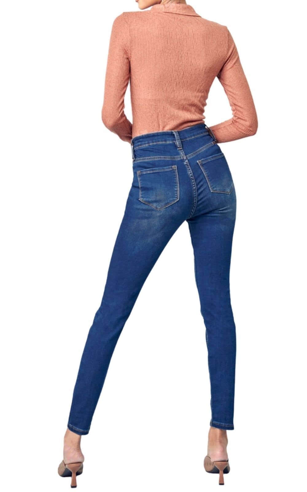 Kan Can HIGH Rise Dark WASH Super Skinny Jeans KC5002D