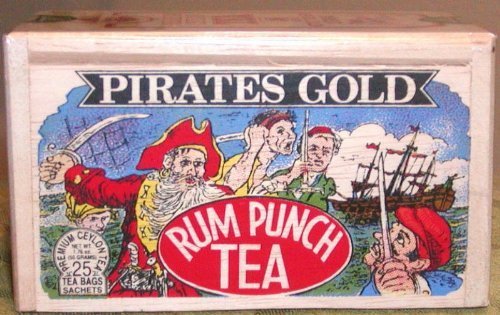 Pirates Gold Rum Punch Tea, 25 Tea Bags sealed in a wooden box for freshness