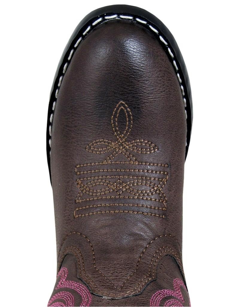 Smoky Mountain Girls Brown with Pink Stitch Monterey Western Cowboy Boots