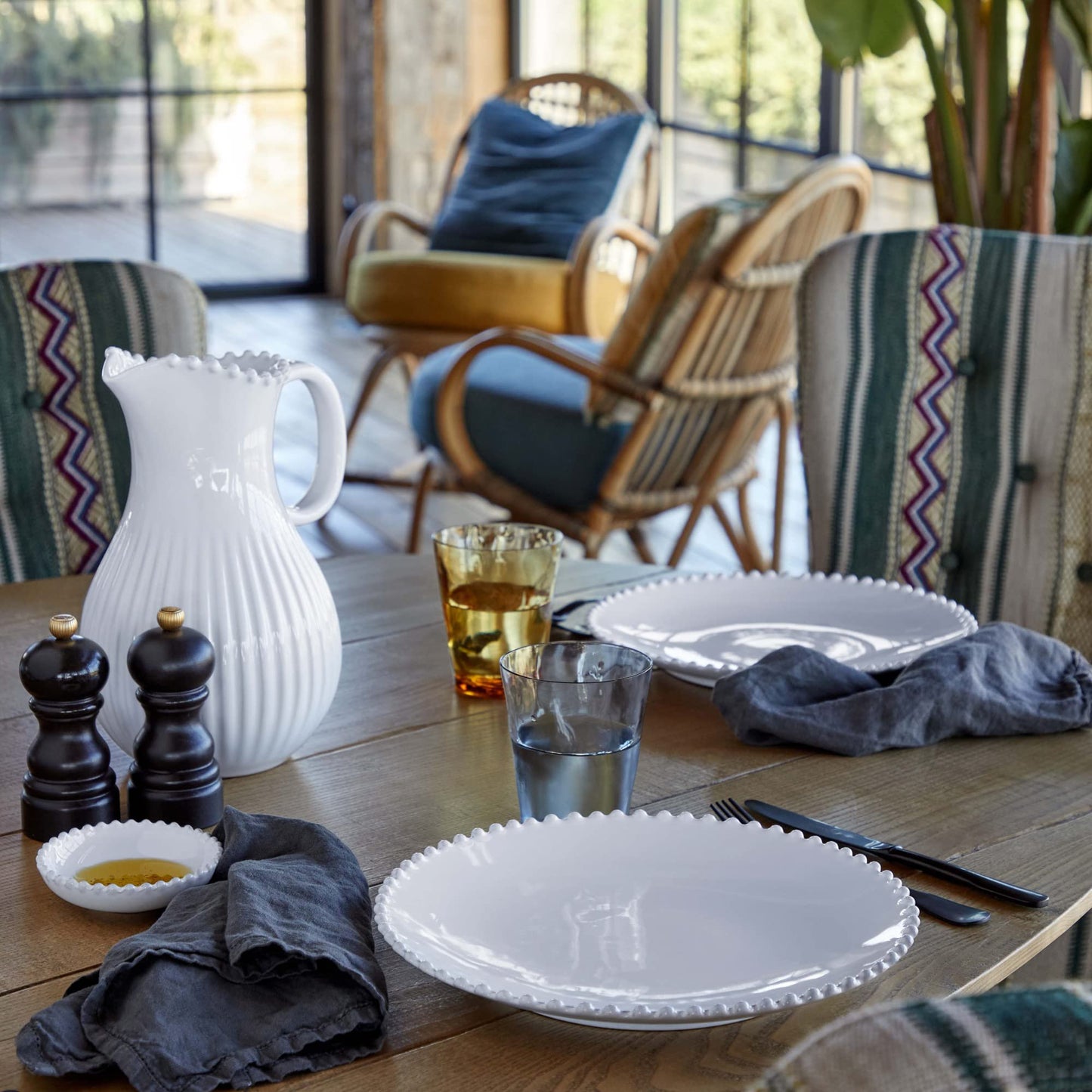 Costa Nova Ceramic Stoneware 11" Dinner Plate - Collection & Color Options | Microwave & Dishwasher Safe Dinnerware | Food Safe Glazing | Restaurant Quality Tableware