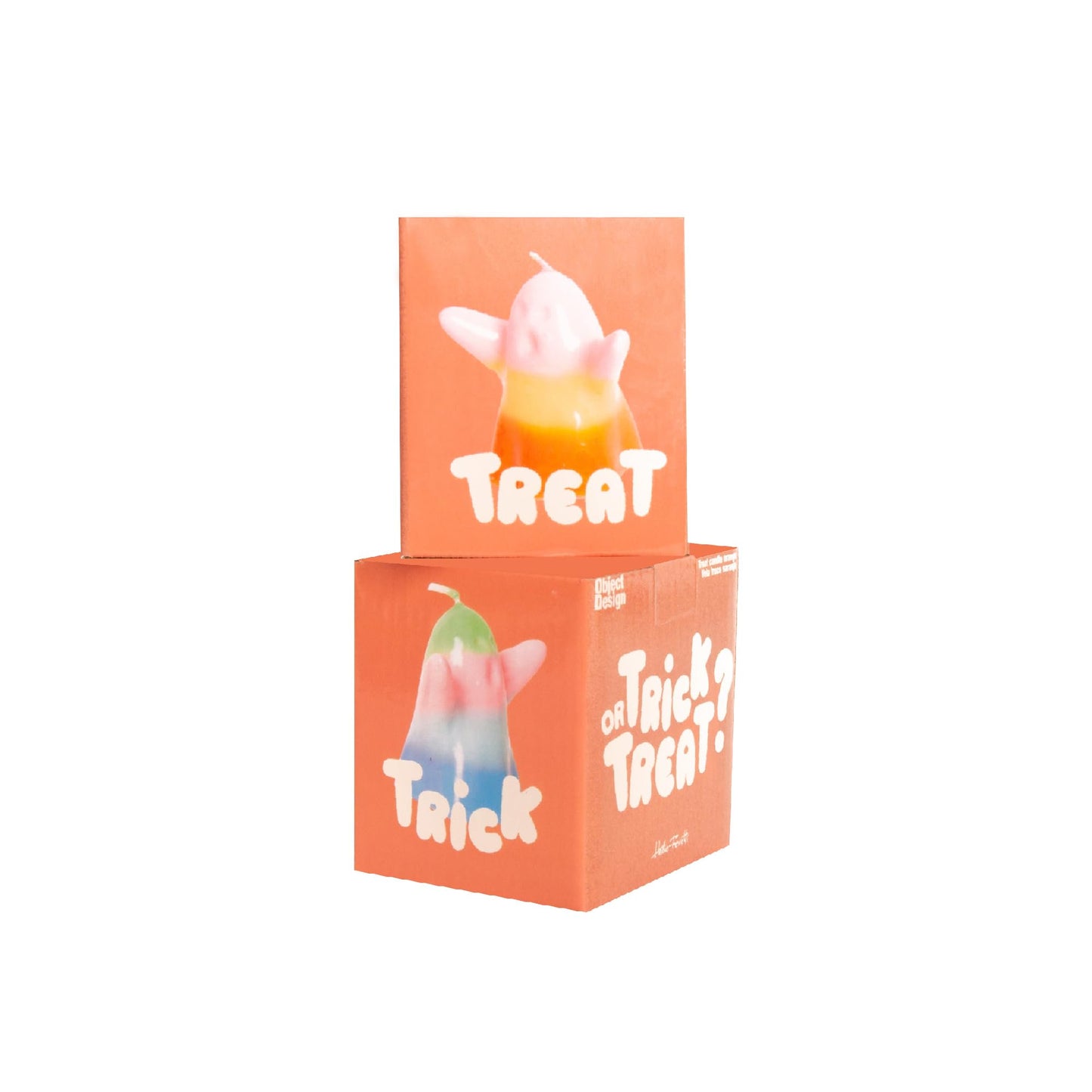 Ghost Candle “Trick” Blue – Decorative Blue Ghost-Shaped Candle for Halloween & Events