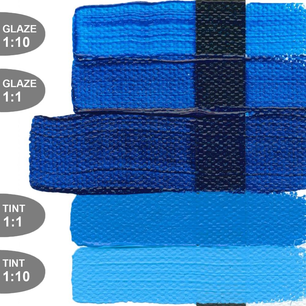 Heavy Body Acrylics by GOLDEN, Phthalo Blue (Green Shade), 8 fl. oz. Jar, Professional Acrylic Paint, Transparent