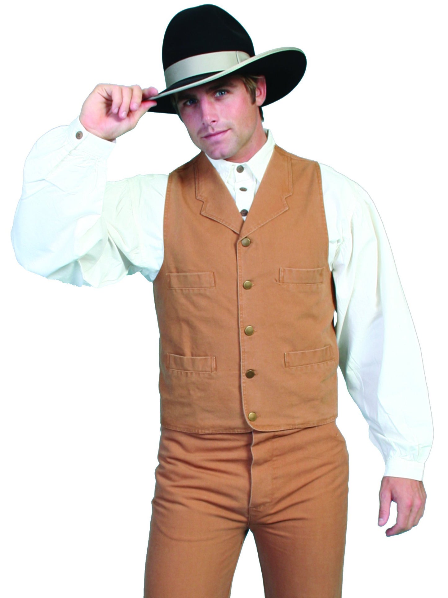 Scully RW041X-BRN-3X-B-T Mens Rangewear Frontier Vest44; Brown44; 3X