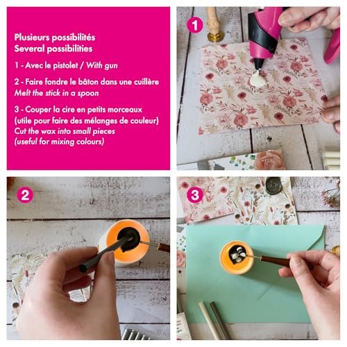 Herbin Glue Gun Sealing Wax Sticks, Package of 6, for Standard Low Heat Glue Gun, Mailable, 5 Seals per Stick, 17 Colors, Classic and Pearlescent
