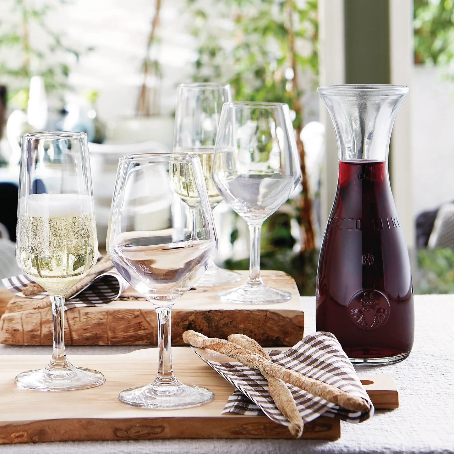 Bormioli Rocco Misura PZ Wine Carafe. Wide Mouth Clear Glass Pitcher For Water, Juice, Milk, Coffee, Iced Tea Elegant Bistro Style Decanter With Authenticity Stamp Made In Italy