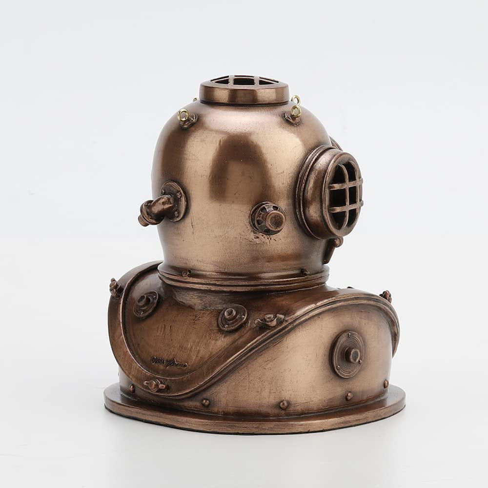 Veronese Design 5 1/4 Inch Classic Diving Helmet Clock Steampunk Figurine Gifts Statue