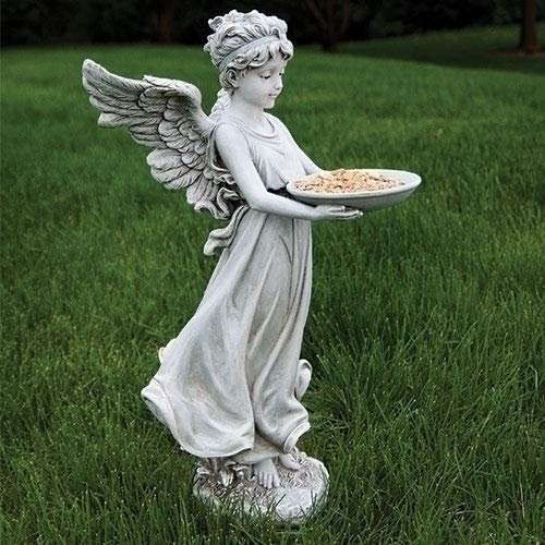 Joseph's Studio by Roman, 18" H Angel Birdfeeder Garden Statue, Religious Outdoor Decor