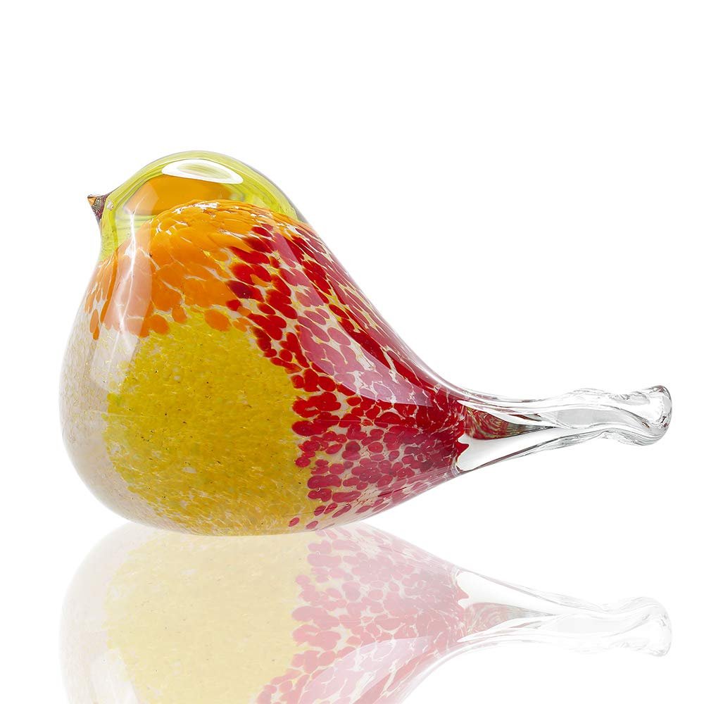 Art Glass Red, Yellow and Orange Bird