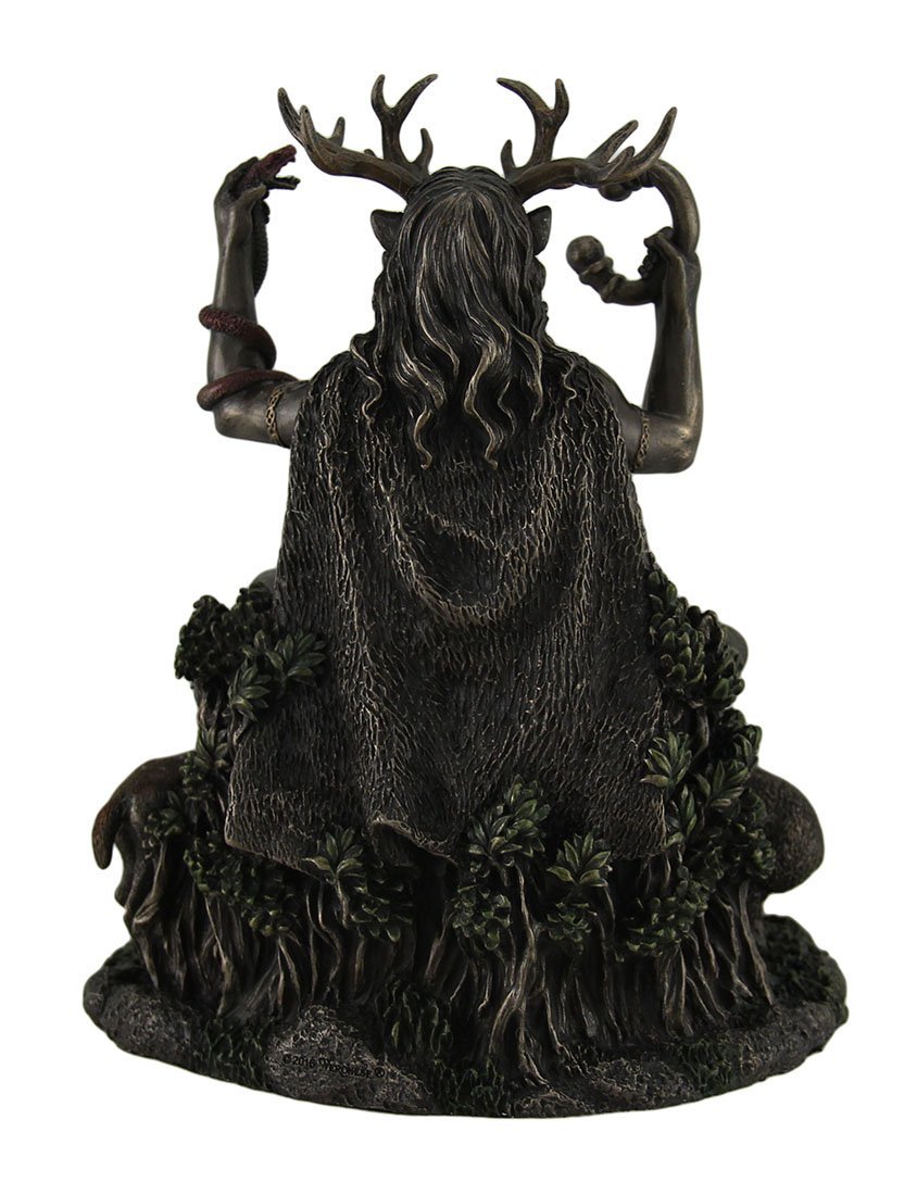 VERONESE DESIGN 9 Inch Cernunnos Celtic Horn God of Nature and Wildlife Cold Cast Resin Statue Bronze Finish