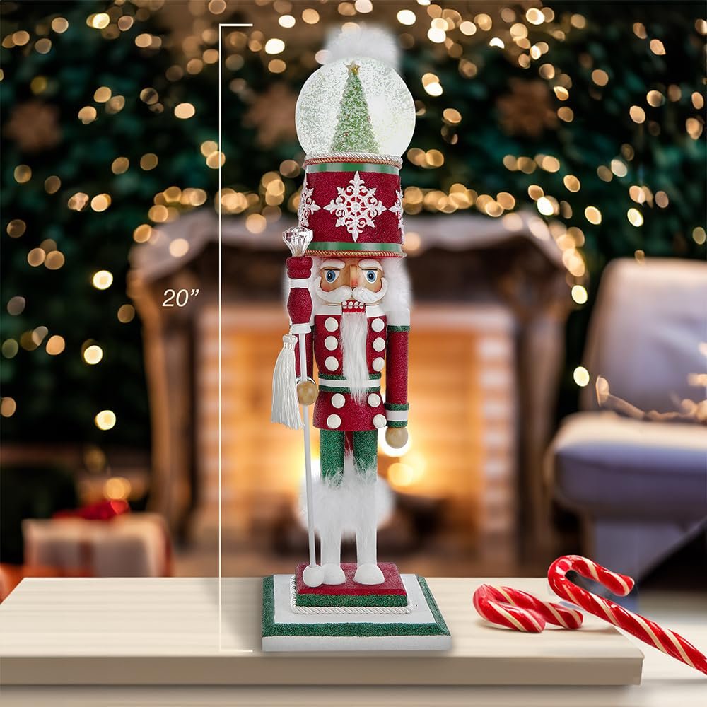 Kurt Adler 20" Hollywood Nutcrackers™ Animated Musical Water Globe Hat Nutcracker