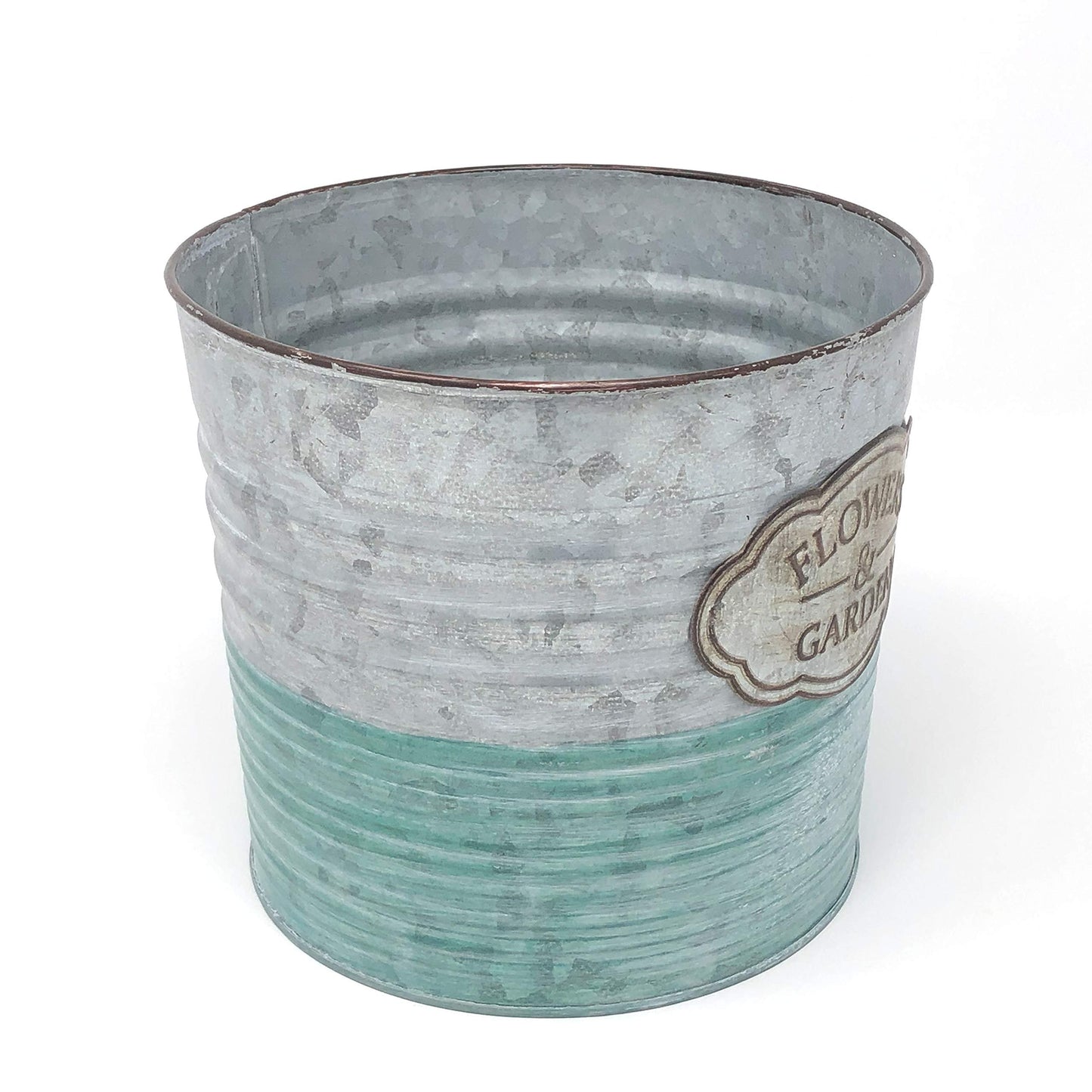 allgala 8" Galvanized Planter Pot Indoor and Outdoor Decoration