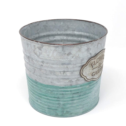 allgala 8" Galvanized Planter Pot Indoor and Outdoor Decoration